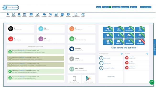 Job Management Software Eworks Manager System